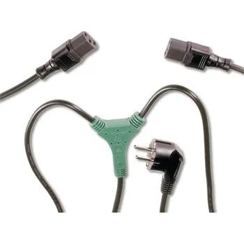 Kabel do PC PremiumCord Kabel síťový 230V, Y-kabel přívodní M-2x F