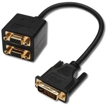 Video redukce PremiumCord Adapter DVI-I (24+5) male => 2x VGA DB15HD female