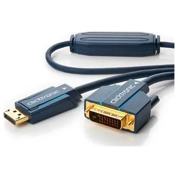 Video kabel ClickTronic HQ OFC kabel DisplayPort - DVI, zlacené kon., M/M, 3m
