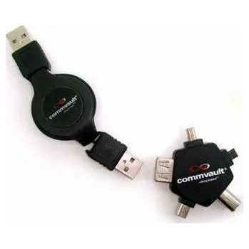 PremiumCord USB navíjecí kabel+universal.redukce 5+1