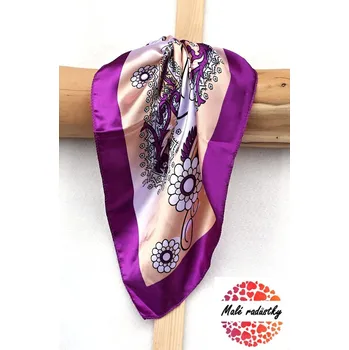 Šátek MR Šátek - Kytky, fialová 362