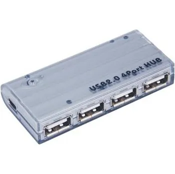 USB hub PremiumCord USB 2.0 HUB 4-portový s napájecím adaptérem 5V 2A