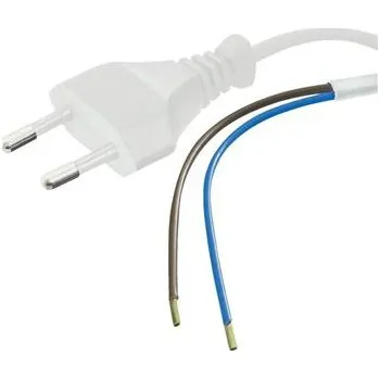 Napájecí kabel PremiumCord Flexo kabel síťový dvoužilový 230V s vidlicí 3m bílý
