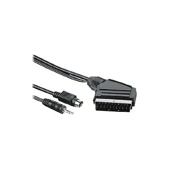 PremiumCord Kabel S-video + 3,5mm stereojack na SCART 5m + kondenzátor