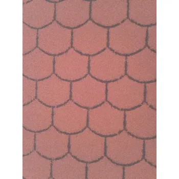 Asfaltový pás Mineral design bobrovka červená - asfaltový izolační pás s posypem 15P (modifikovaný izolační pás s keramickým posypem vzorovaný bobrovka červená)