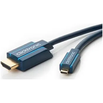 Video kabel ClickTronic HQ OFC HDMI <> micro HDMI, zlacené, HDMI HighSpeed with Ethernet 2m