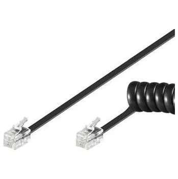 Kabel do PC PremiumCord Kabel telefonní sluchátkový kroucený 4 žíly 7m - černý