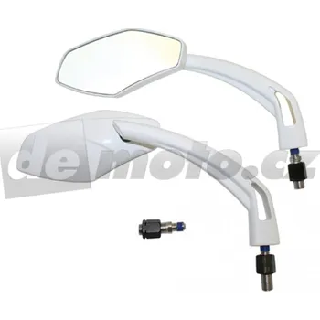 Zrcátko pro motocykl Motocyklové hliníkové zrcátka LUCA - bílé