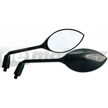 Osvětlení pro motocykl Motocyklové zrcátka F1 s LED diodovými blinkry - černé