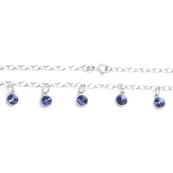 Náhrdelník Stříbrný náhrdelník, náhrdelník se Swarovski krystaly saphire, NH 1336