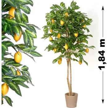 umělá květina Umělá rostlina citrusovník jako živý vč. citronů, 184 cm