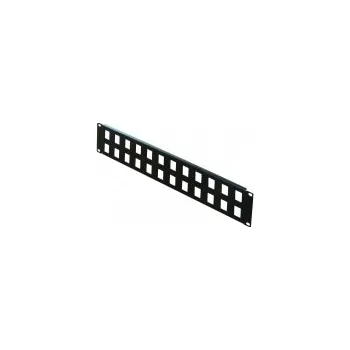 Patch panel PP-03-48-H Patch panel 3U, 48 pozic Keystone, 19", neosazený, RAL9005
