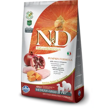 N&D Grain Free Pumpkin Dog Adult Medium/Maxi Chicken/Pomegranate, 12 kg