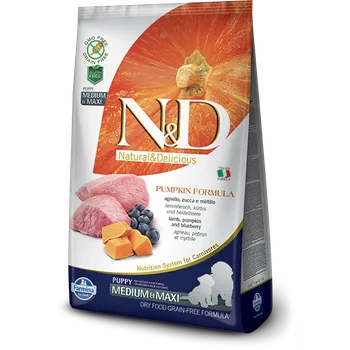 Krmivo pro psa N&D Grain Free Pumpkin Dog Puppy Medium/Maxi Lamb/Blueberry