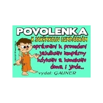 Žertovný předmět Joke 21 povolenka k jakýmkoliv lumpárnám karta