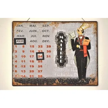 Kalendář Nástěnný kovový kalendář Maitred