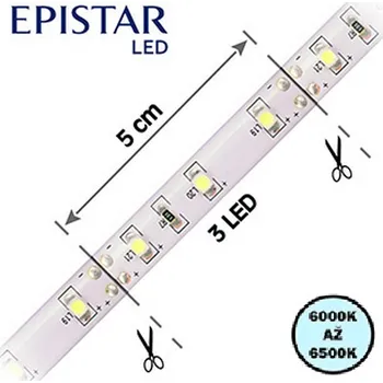 LED páska FK technics LED pásek 4,8W/1m, 3528, IP20, 6000 - 6500 K, studená bílá, 12V