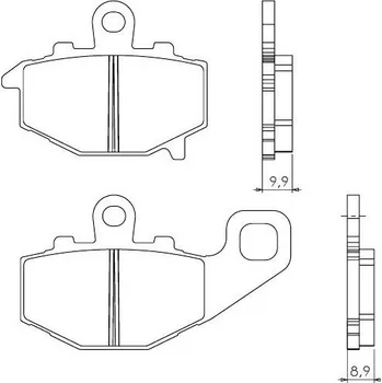 Brzdový komplet Brenta FT3089 zadní organické brzdové destičky na motorku KAWASAKI Z 750 rok 04-06
