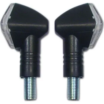 Osvětlení pro motocykl LED blinkry Diamond na motorku, čiré sklo, M10 krátký - noha 22 mm