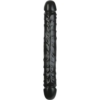 Dildo Doc Johnson Jr. Veined Double Header 12" - Oboustranné dildo 30cm Černá