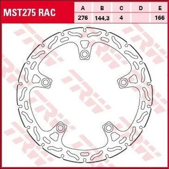 Brzdový komplet TRW MST275RAC brzdový kotouč, přední HONDA CBR 125 R rok 11-15