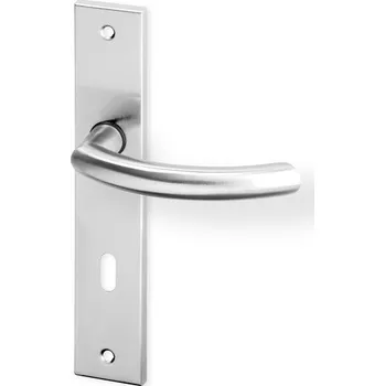 Dveřní kování Dveřní kování GINA HR ECO nerez (Dveřní kování GINA HR ECO nerez se štítem s roztečí 72 nebo 90 mm, vhodná pro interiér, pro dozický (obyčejný), cylindrický (fab) zámek, nebo s uzamykací páčkou na WC.)