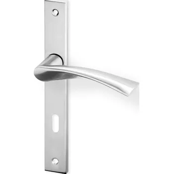 Dveřní kování Dveřní kování EURA UŠ nerez (Dveřní kování EURA UŠ nerez s úzkým štítem s roztečí 72 nebo 90 mm, vhodná pro interiér, pro dozický (obyčejný), cylindrický (fab) zámek, nebo s uzamykací páčkou na WC.)