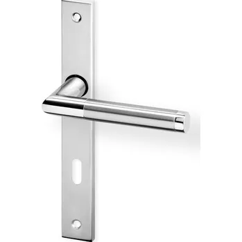 Dveřní kování Dveřní kování LUKA UŠ nerez (Dveřní kování LUKA UŠ nerez s úzkým štítem s roztečí 72 nebo 90 mm, vhodná pro interiér, pro dozický (obyčejný), cylindrický (fab) zámek, nebo s uzamykací páčkou na WC.)