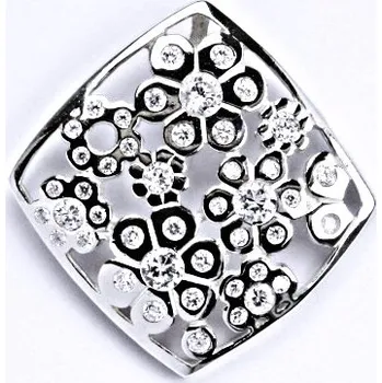 Přívěsek Stříbrný přívěšek s čirými zirkony s kytičkama, P 1426