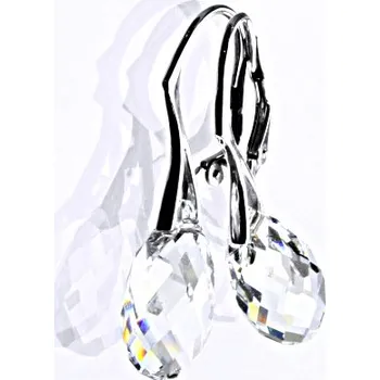Náušnice Stříbrné náušnice se Swarovski čirými krystaly 17 mm, NK 1295