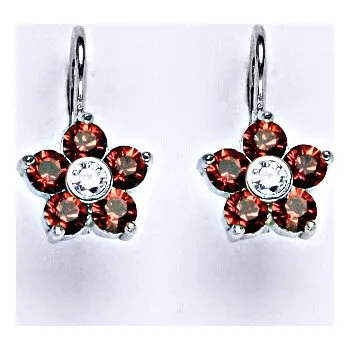 Náušnice Stříbrné náušnice se Swarovski Paparadscha krystaly, NK 1444