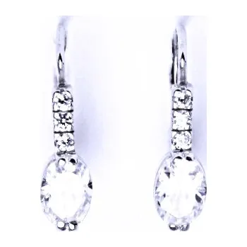 Náušnice Stříbrné náušnice se syntetickými zirkony na patent VE 9
