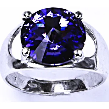 Prsten Stříbrný prsten, krystal Swarovski, tanzanit, šperky s krystaly, T 1188