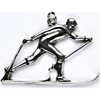 Přívěsek Stříbrný přívěsek běžkař s patinou, přívěsek ze stříbra, P 242