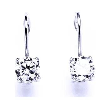 Náušnice Stříbrné náušnice na patent se zirkonem, šperk 000301601921 VE 30