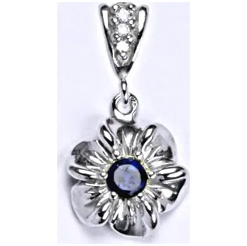 Přívěsek Stříbrný přívěšek se syntetickým spinelem, kytička, P 1435/2