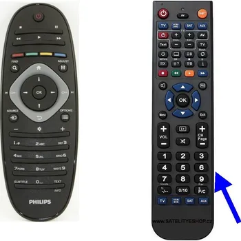 Dálkový ovladač Dálkový ovladač Philips 242254990362 , 242254990301 , YKF293-004 náhradní