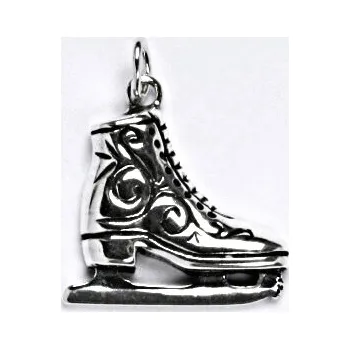 Přívěsek Stříbrný přívěsek s patinou,lední brusle, přívěsek ze stříbra, P 104