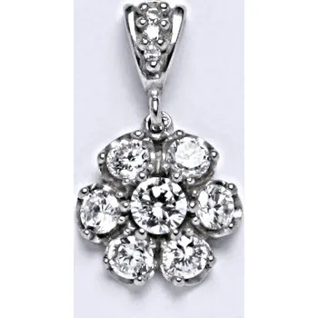 Přívěsek Stříbrný přívěšek s čirými zirkony, kytička, P 1378/2