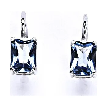 Náušnice Stříbrné náušnice se syntetickým akvamarínem, NK 1446
