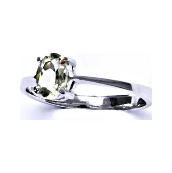 Prsten Stříbrný prsten, přírodní green ametyst,prstýnek ze stříbra, T 1246