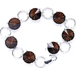 Stříbrný náramek s krystaly Swarovski Rivoli (Smoked topaz)R 1188