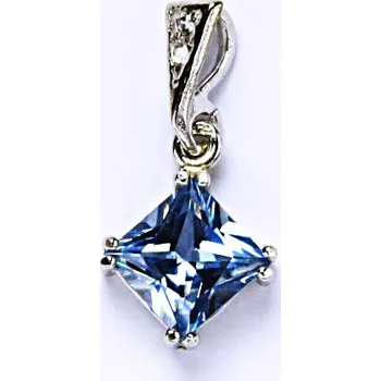 Přívěsek Stříbrný přívěšek, zirkon akvamarin, šperky se zirkony, přívěsek ze stříbra P 1258/16