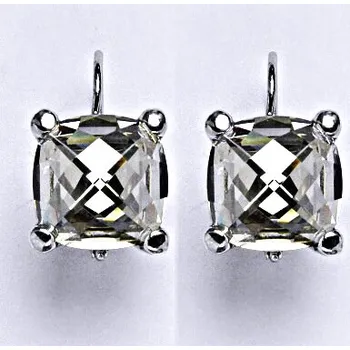 Náušnice Stříbrné náušnice se Swarovski čirým krystalem 12 x 12 mm NK 1460