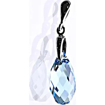 Přívěsek Stříbrný přívěšek se Swarovski krystaly akvamarín 17 mm, P 1313/22