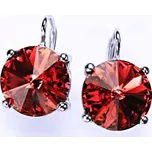 Stříbrné náušnice na patent s krystaly Swarovski Rivoli (barva Paparadscha) NK 1188