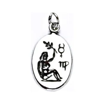 Přívěsek Stříbrný přívěšek s patinou,znamení zvěrokruhu,panna,přívěsek ze stříbra, P 902