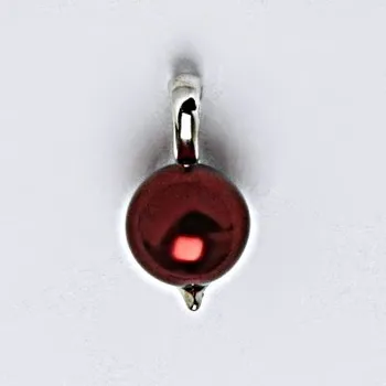 Přívěsek Stříbrný přívěšek s umělou vínovou perlou 8 mm, šperk P 1215