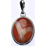 Stříbrný přívěsek, přírodní karneol, přívěšek s karneolem, P 1493B