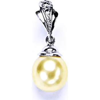 Přívěsek stříbrný přívěšek s umělou krémovou perlou, šperky P 1193/1
